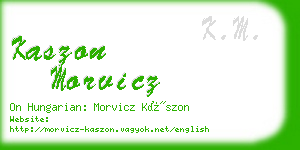 kaszon morvicz business card
